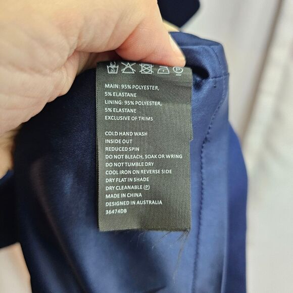 Bardot Navy Blue Cold Shoulder Jessie Dress Size 6 - Picture 10 of 11